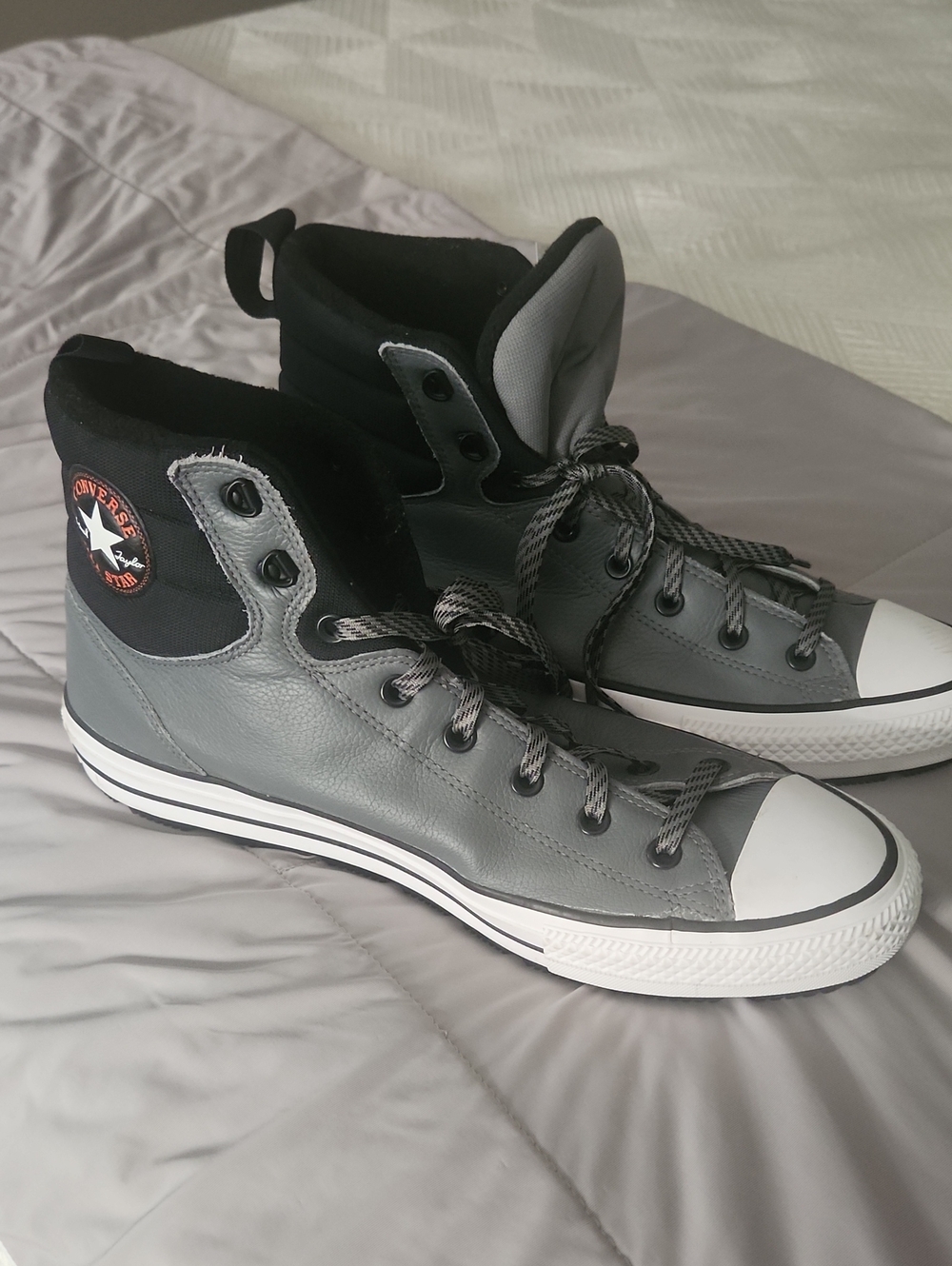 Converse Gray and Black High-Top Sneakers